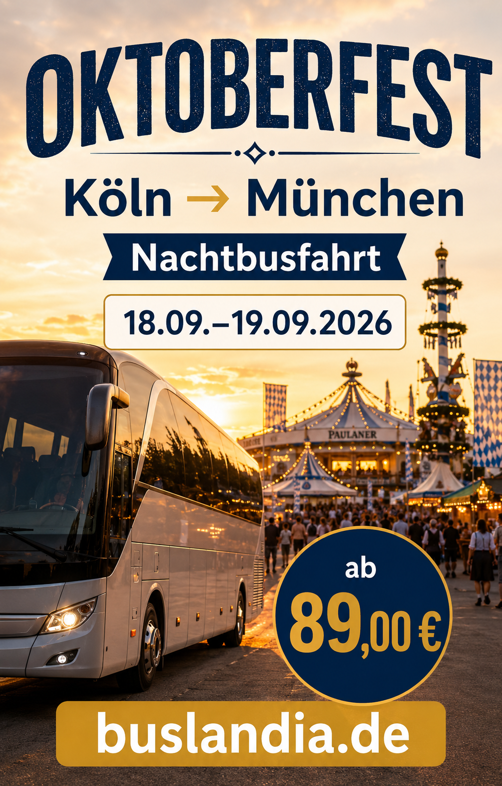 Oktoberfest Köln–München vom 18.09. bis 19.09.2026