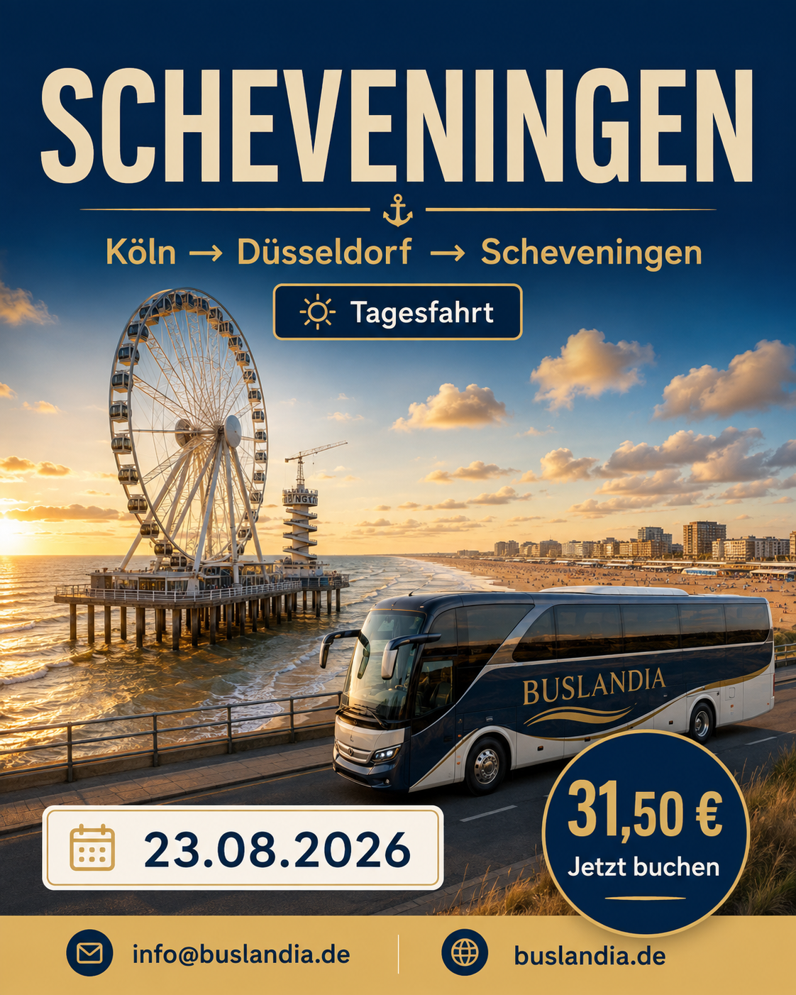 Köln–Düsseldorf–Scheveningen am 23.08.2026